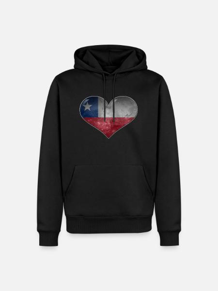 Chile-Herz - Männer Premium Bio Hoodie - Schwarz