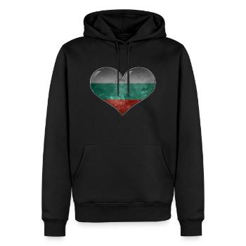 Cœur de la Bulgarie - Sweat à capuche Premium bio Homme - noir - Devant - Nico (187cm)
