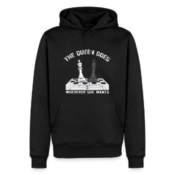 Lusitger Schachspieler Spruch I Schach - Männer Premium Bio Hoodie - Schwarz - Vorne - Nico (187cm)