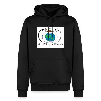 Le drapeau du monde , la Grande paix . - Sweat à capuche Premium bio Homme - noir - Devant - Nico (187cm)