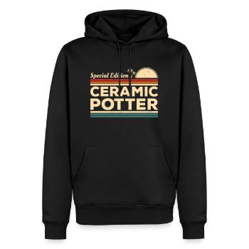 Vintage Ceramic Pottery - Men’s Premium Organic Hoodie - black - Front - Nico (187cm)