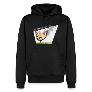 Lustiges Huhn mit Dinosaurierschatten - das haben sie nicht - Männer Premium Bio Hoodie - Schwarz - Vorne - Nico (187cm)