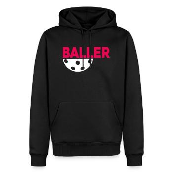 Unihockey Floorball Joueur de floorball Floorballer - Sweat à capuche Premium bio Homme - noir - Devant - Nico (187cm)