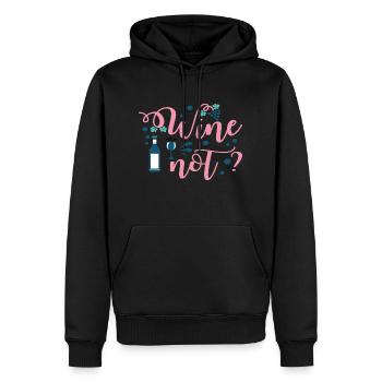 Le vin n’est pas ? Conception | Le vin, c’est un must - Sweat à capuche Premium bio Homme - noir - Devant - Nico (187cm)