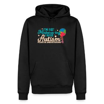 Ballon autiste autisme chose pièce de puzzle - Sweat à capuche Premium bio Homme - noir - Devant - Nico (187cm)