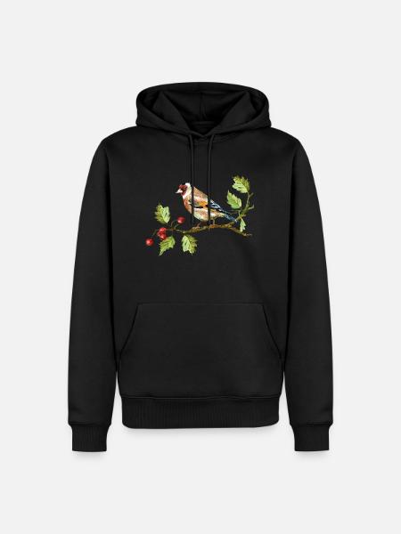 Bunter Vogel - Männer Premium Bio Hoodie - Schwarz