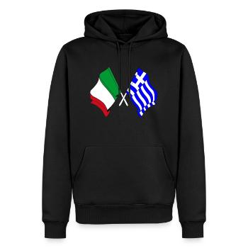 Flag of Italy, Greece - Men’s Premium Organic Hoodie - black - Front - Nico (187cm)