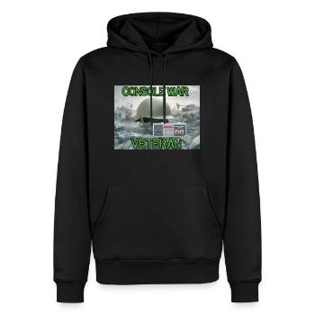 Console war veteran - Sweat à capuche Premium bio Homme - noir - Devant - Nico (187cm)