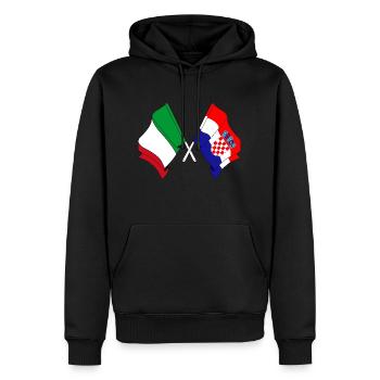 Flag of Italy, Croatia - Men’s Premium Organic Hoodie - black - Front - Nico (187cm)