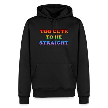Trop mignon pour être hétéro - Sweat à capuche Premium bio Homme - noir - Devant - Nico (187cm)