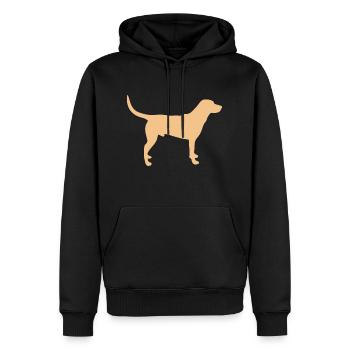 Labrador Hund – orange sand - Männer Premium Bio Hoodie - Schwarz - Vorne - Nico (187cm)