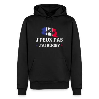 I Can't I Have Rugby - Rugby Geschenk - Männer Premium Bio Hoodie - Schwarz - Vorne - Nico (187cm)