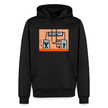 Clonage papa gentillesse . - Sweat à capuche Premium bio Homme - noir - Devant - Nico (187cm)