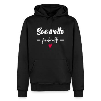 Ehefrau Schwester, die sich die Haare föhnt Beste Schwester - Männer Premium Bio Hoodie - Schwarz - Vorne - Nico (187cm)