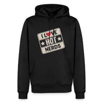 I Love Hot Nerds 24 - Männer Premium Bio Hoodie - Schwarz - Vorne - Nico (187cm)