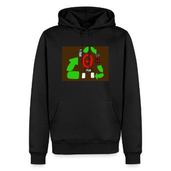 Le recyclage des espoirs , pour le bien . - Sweat à capuche Premium bio Homme - noir - Devant - Nico (187cm)
