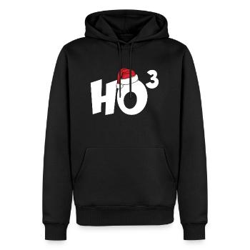 HO HO HO HOCH 3 WEIHNACHTEN WEIHNACHTSSHIRT - Männer Premium Bio Hoodie - Schwarz - Vorne - Nico (187cm)