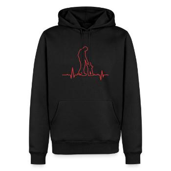 Father and son heartbeat EKG frequency - Männer Premium Bio Hoodie - Schwarz - Vorne - Nico (187cm)