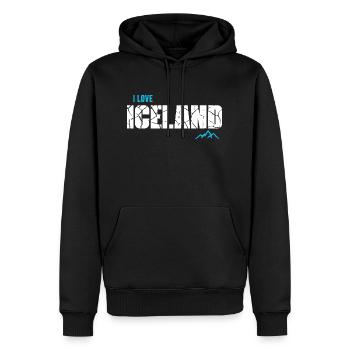 J’adore Islande Glacier Islande - Sweat à capuche Premium bio Homme - noir - Devant - Nico (187cm)
