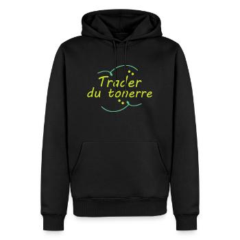 Tshirt homme Trader du tonerre - Sweat à capuche Premium bio Homme - noir - Devant - Nico (187cm)