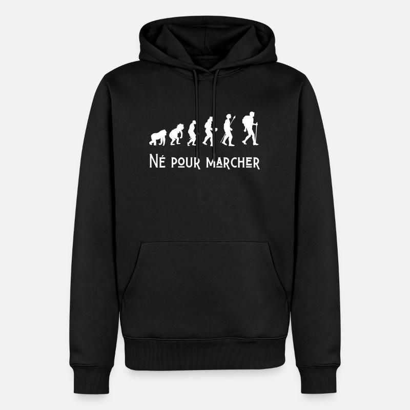 né pour marcher évolution - Sweat à capuche Premium bio Homme - noir