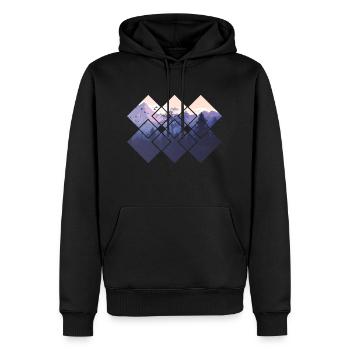 Berge und Wald Panorama - Männer Premium Bio Hoodie - Schwarz - Vorne - Nico (187cm)