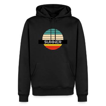 Summer - Männer Premium Bio Hoodie - Schwarz - Vorne - Nico (187cm)