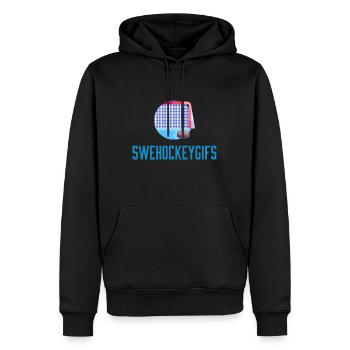 Swehockeygifs - Männer Premium Bio Hoodie - Schwarz - Vorne - Nico (187cm)