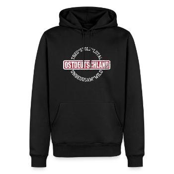 Ostdeutschland unbeugsam loyal treu stolz - Männer Premium Bio Hoodie - Schwarz - Vorne - Nico (187cm)