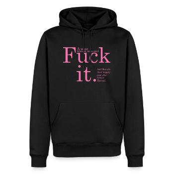 Baisez-le en rose - Sweat à capuche Premium bio Homme - noir - Devant - Nico (187cm)