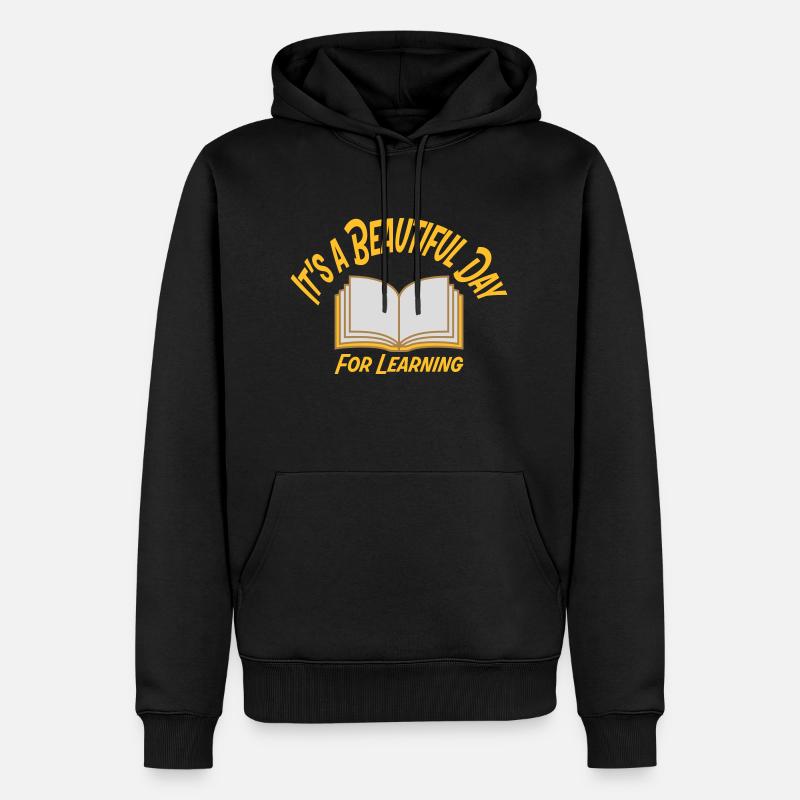 beautiful day for learning - Männer Premium Bio Hoodie - Schwarz