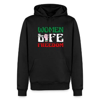 Niedliche iranische Frauen - Frauen Leben Freiheit - Männer Premium Bio Hoodie - Schwarz - Vorne - Nico (187cm)