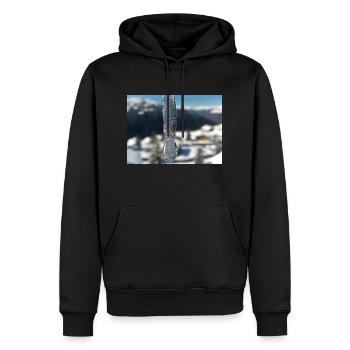 Streetwear ICE DROP - Sweat à capuche Premium bio Homme - noir - Devant - Nico (187cm)