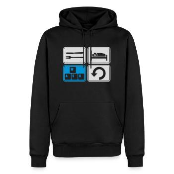 Jeu quotidien répétitif ordinateur - Sweat à capuche Premium bio Homme - noir - Devant - Nico (187cm)