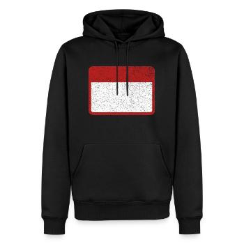 Plate Name plate Tin plate Warning Attention - Men’s Premium Organic Hoodie - black - Front - Nico (187cm)