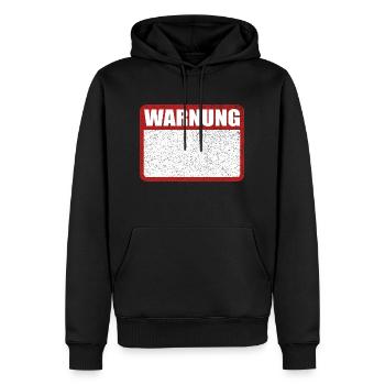 Warnung Schild leer Achtung Blechschild - Männer Premium Bio Hoodie - Schwarz - Vorne - Nico (187cm)
