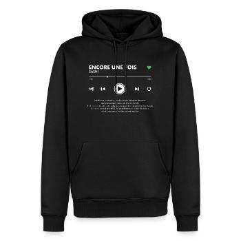 ENCORE UNE FOIS - Play Button & Lyrics - Männer Premium Bio Hoodie - Schwarz - Vorne - Nico (187cm)