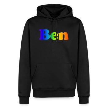 Ben - Men’s Premium Organic Hoodie - black - Front - Nico (187cm)