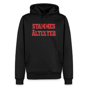 Stammesältester - Männer Premium Bio Hoodie - Schwarz - Vorne - Nico (187cm)
