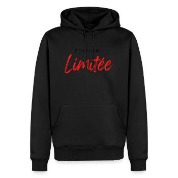 édition limitée - Sweat à capuche Premium bio Homme - noir - Devant - Nico (187cm)