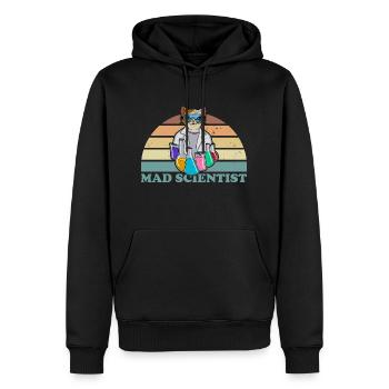 Mad Scientist Katze Chemie Chemistry beaker - Männer Premium Bio Hoodie - Schwarz - Vorne - Nico (187cm)