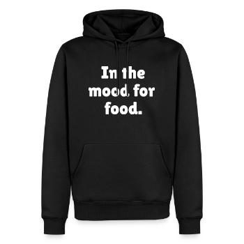 In the mood for food - Men’s Premium Organic Hoodie - black - Front - Nico (187cm)