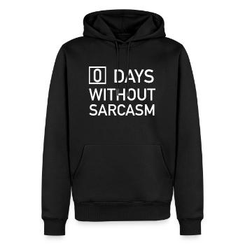 Sarkasmus - Männer Premium Bio Hoodie - Schwarz - Vorne - Nico (187cm)