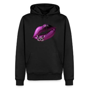 Glossy Purple Kiss - Sweat à capuche Premium bio Homme - noir - Devant - Nico (187cm)