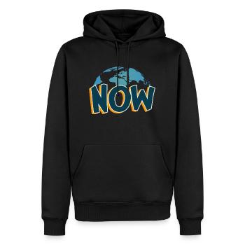 Now live in the here and now - Men’s Premium Organic Hoodie - black - Front - Nico (187cm)