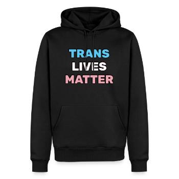 Les vies trans comptent - Fierté transgenre - Sweat à capuche Premium bio Homme - noir - Devant - Nico (187cm)