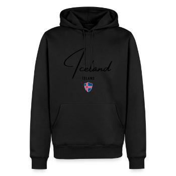 Drapeau de l’Islande, fierté islandaise - Sweat à capuche Premium bio Homme - noir - Devant - Nico (187cm)