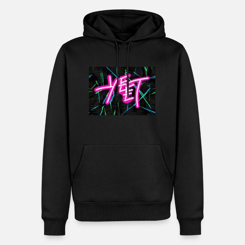 YEET Neon Graffiti - Männer Premium Bio Hoodie - Schwarz