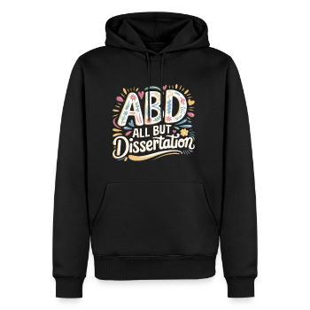 ABD All But Dissertation 7 - Männer Premium Bio Hoodie - Schwarz - Vorne - Nico (187cm)
