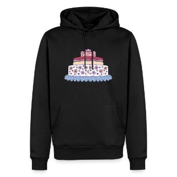 Kuchen - Männer Premium Bio Hoodie - Schwarz - Vorne - Nico (187cm)